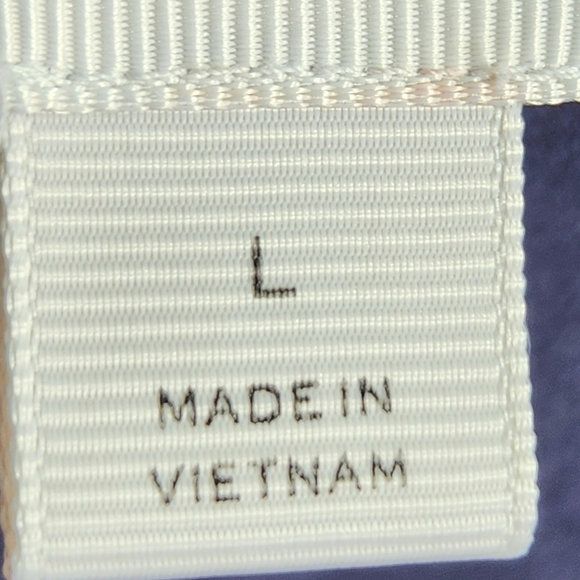 Stylus Navy Notched V Neck Lace Shoulders & Back Hem 3/4 Sleeve BOHO Top Large - Picture 8 of 12